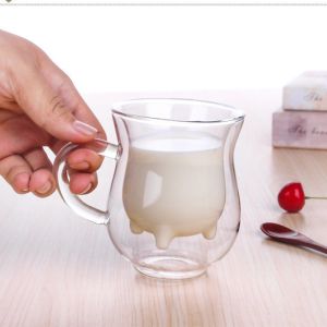 200ml Handmade Double Wall Borosilicate Glass Cup