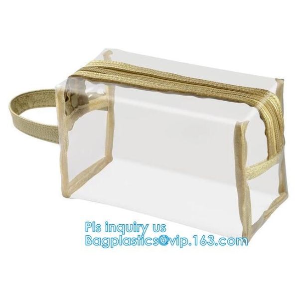 cosmetic bag and transparent mesh makeup bag for costmetic bag, handle pvc toiletry bag cosmetic bag, Makeup Pouch, bag