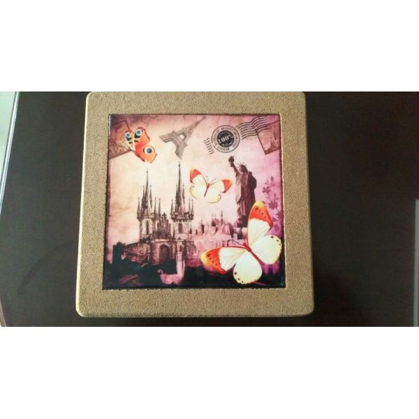 25*25cm Square Cork Trivet, Ceramic Trivet with Cork Based, Customized Size