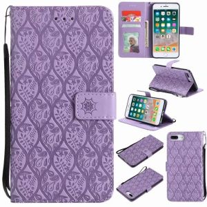 iPhone Leather Protective Case with Flower Embossed Pattern