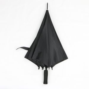 Junior Black Long Handle Umbrella , Full Size Compact Walking Stick Umbrella