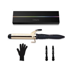Professional LCD Hair Curling Wand 140F - 450F Temperature Control Titanium