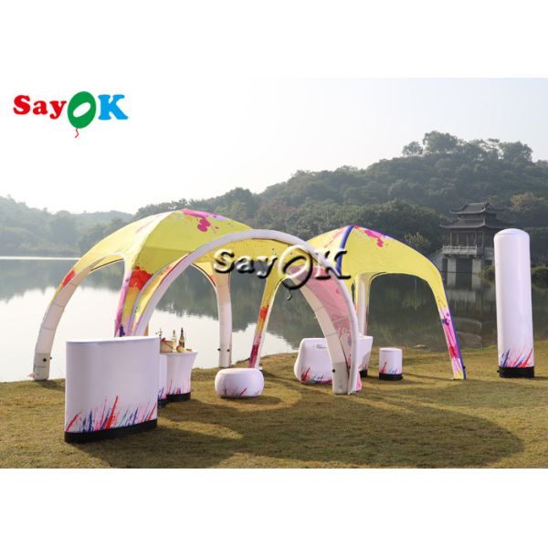 Go Outdoors Air Tent TPU Full Printing Awning Inflatable X Tent 5m 17ft For Advertising
