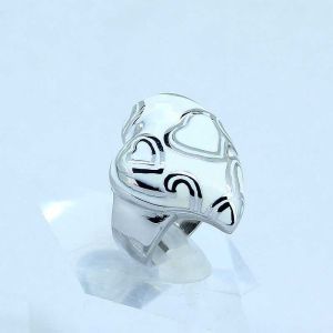 stainless steel heart shape ring with enemal LRX09