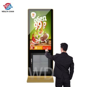 Floor Standing 350 Nits LCD Shopping Mall Digital Signage With File Cabinet