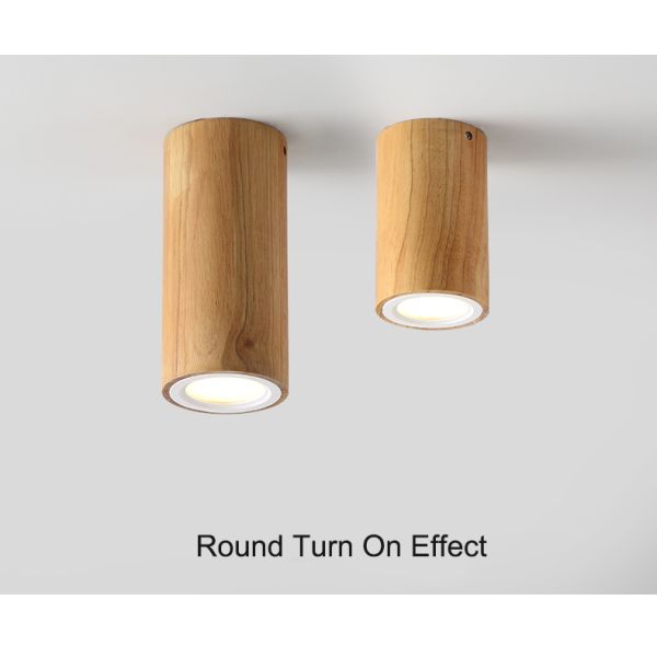 Nordic style round and square solid wood corridor led ceiling light living room Aisle wood led down light(WH-WA-57)