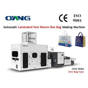 Cheap Eco - friendly Laminated Non Woven Box Bag Making Machine With Loop Handle for sale
