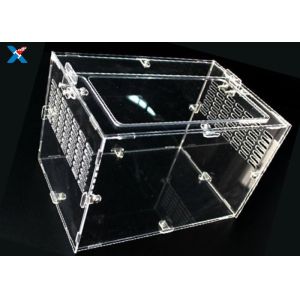 Professional Acrylic Reptile Box , Pet Plexiglass Storage Box ROHS Certified