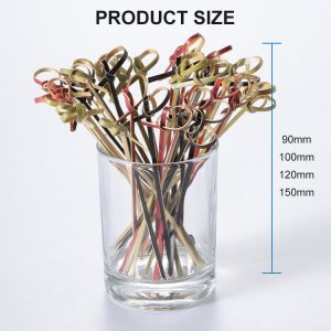 Disposable Customized Logo 2.5mm Bamboo Knot Skewers