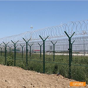 55x200mm Y Post AOA Fence Concertina Razor Airport Prison Barbed Wire Fence