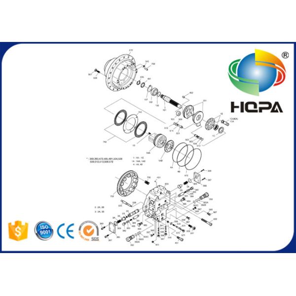 K9000780 Travel Motor Seal Kit for Excavator DOOSAN DH300-7 SOLAR 300LC-V