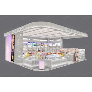 BKC002 Customized Store Display Furniture Gray mall kiosk perfume beautiful