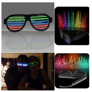 LED musical shades Sound & Music Active LED Party GLOW Glasses with USB Charger