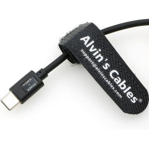 PD USB-C Type-C to Lock DC 12V Coiled Power Cable for Blackmagic Video Assist|