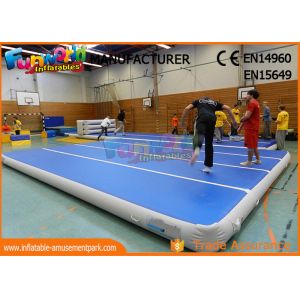 Cheap 0.9mm PVC Tarpaulin Jumping Inflatable Gym Airtrick Mat / Blow Up Tumbling Mat for sale