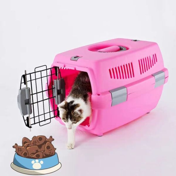 Quality Solid Color Pet Travel Carrier Crates Plastic Kennel For Cats And Dogs wholesale