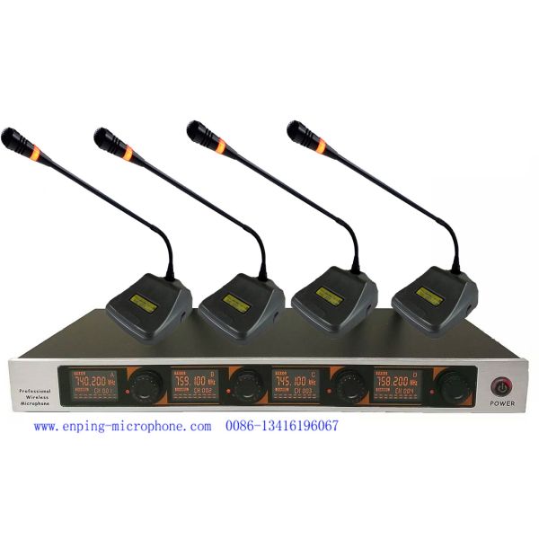 UM-4000/3 four channels VHF meeting wireless microphone with screen / micrófono