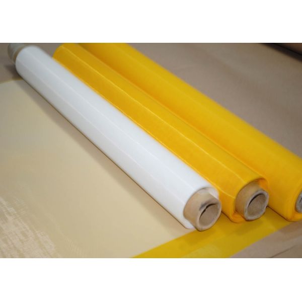 43T Polyester Nylon Monofilament Silk Screen Mesh For Printing White And Yellow