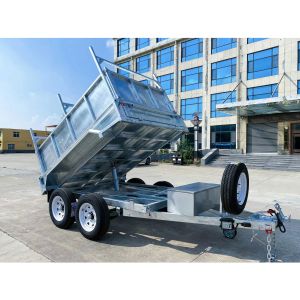 Silver Hydraulic Tipper Trailers Double Axis Dump Box Trailer 8x5