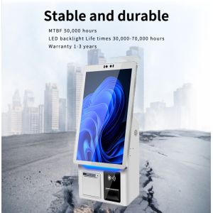 Win7 Multi Installation Capacitive Touch Self Ordering Kiosk With QR Scanner