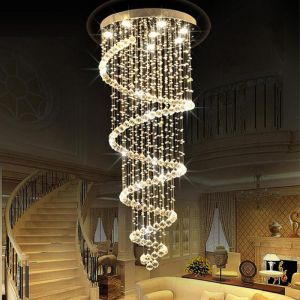 Modern LED K9 Crystal Chandelier villa luxury Crystal large pendant light(WH-NC