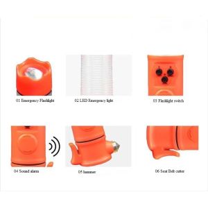 Six in one multifunctional flashlight emergency lighting warning flash car