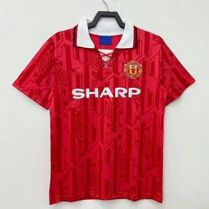 Classic Red Retro Soccer Jerseys Old Football Kits White Collar Cuffs