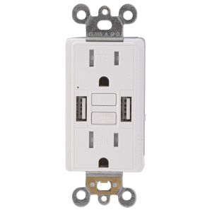 15A Ground Fault Circuit Interrupter 120V With USB Power Outlet