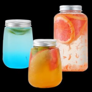 Round Cylinder Empty 650ml 54MM Plastic Beverage Jar