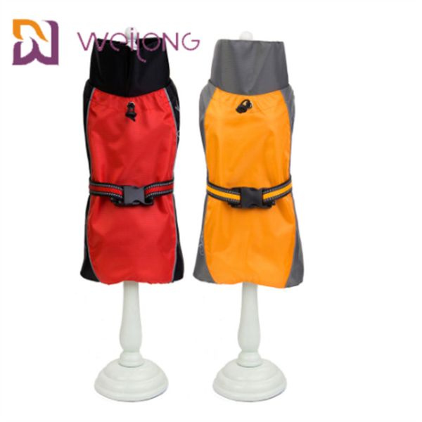 Quality Low Permeability Reflective Stripe Buckle Dog Rain Suit Large Dog Raincoat wholesale