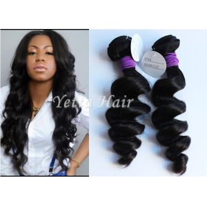 China Natural Wave 100 Human Remy Hair Extensions Smooth Thick Peruvian Hair Weave on sale