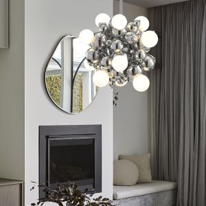 Postmodern Glass Ball Chandelier Lighting Nordic Minimalist LED Hanging Lamp(WH