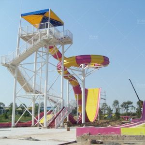 Cutomized Fiberglass Boomerang Water Slide for 2 Riders - 13.8m Height Vison Waterparks
