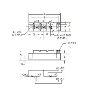 China CM4308A2  CM4308A2 Dual SCR POW-R-BLOK™ Modules 25 Amperes/800 Volts  MITSUBISHI igbt power module on sale
