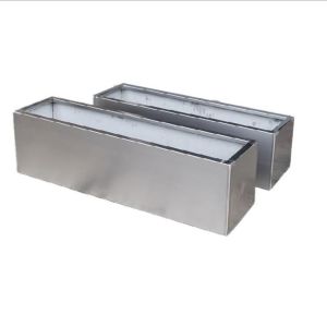 Outside garden metal rectangular planter box flower pot