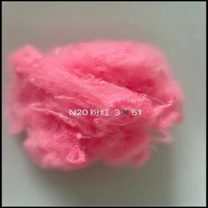 China 3D 51MM  Recycled Polyester Staple Fiber Pink on sale