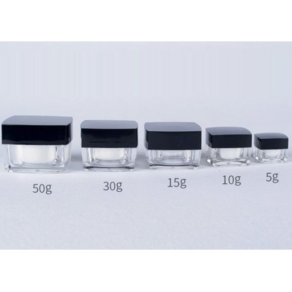 Quality 5g 10g 15g 30g Acrylic Elegant Empty Lotion Jars With Screw Cap Opening wholesale