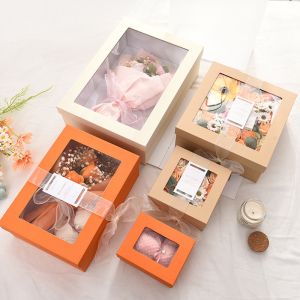 PVC Window Gift Box Premium Scarf Mug Packaging Christmas Birthday Souvenir Box