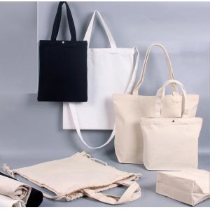 Promotional Cotton Canvas Shopping Tote Recyclable With Custom Printed Slogan