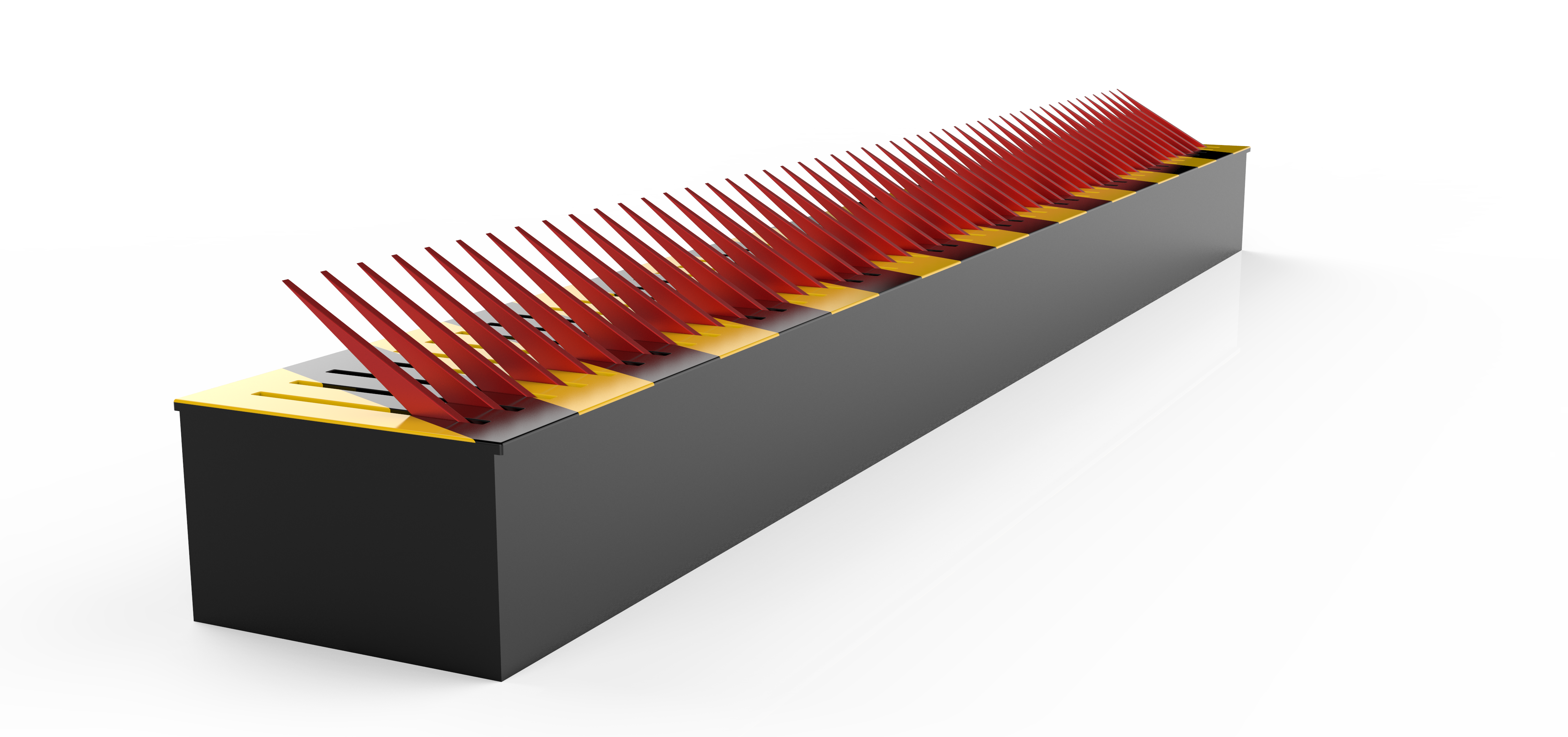 Police Road Tyre Spike Barrier With Reflective Strip , Tyre Deflation Spikes Electromechanical Paint