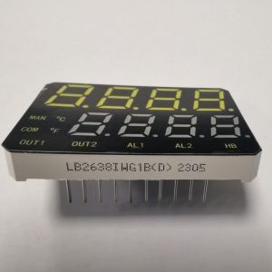 High Brightness White /Pure Green Dual Line 7 Segment LED Display Common Anode