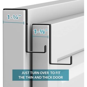 Upgraded Widen Hanger Hook Fits 1-3/4-'' & 1-3/8-''Door Widths, Z-Shaped Wreath