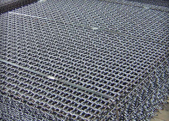Quality Uniform Square Crimped Steel Wire Mesh Mining Screen Galvanized Pig Floor Mesh 0.1-8" Hole，Accept Customized wholesale