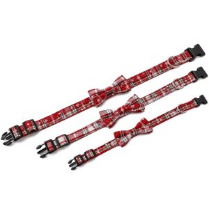 Small Pet Breakaway Kitten Christmas Collar With Cute Bow Bell