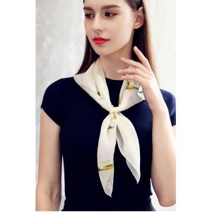 new design 2020 custom Colourful blank silk chiffon long scarf for ladies