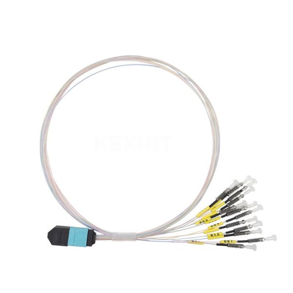 FTTH Multimode MTP LC Fiber Optic Patch Cable Ferrule OM3 OM4 12 Fibers 0.7mm 0