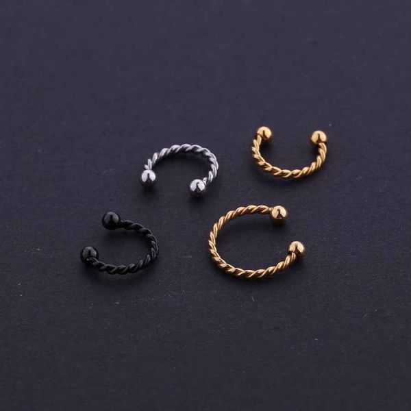 Surgical Steel Twist Eyebrow/ Nose/Ear/ Lip Ring,BCR Body Piercing Earring tragus ring