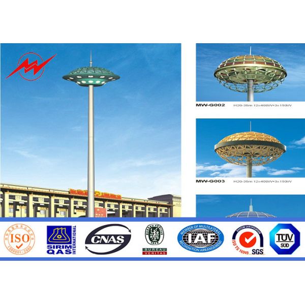 Quality 30m Q345 customized galvanized High Mast Pole with lifting systems wholesale