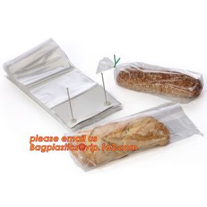 Bakery use FDA approved food grade custom logo clear 30microns wicketted pe bags