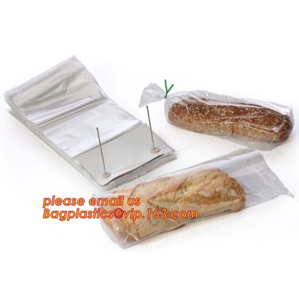 Bakery use FDA approved food grade custom logo clear 30microns wicketted pe bags